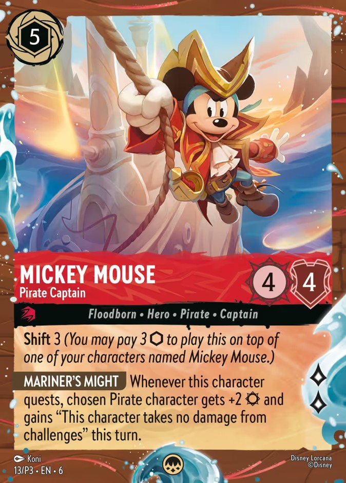 2025 Disney Lorcana Promo Set 3 Mickey Mouse - Pirate Captain #13 trading card
