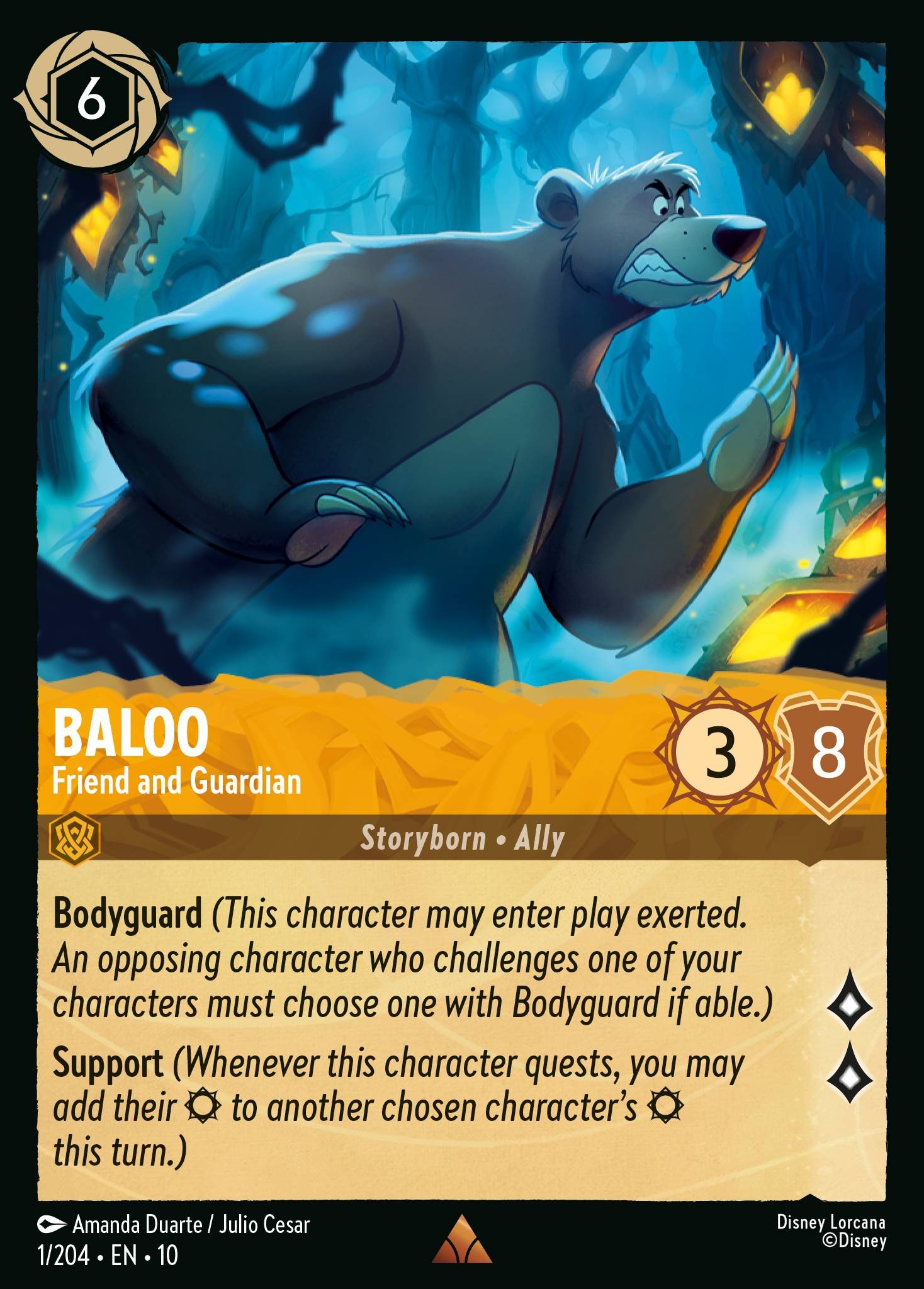 2025 Disney Lorcana Whispers in the Well Baloo - Friend and Guardian #1 trading card