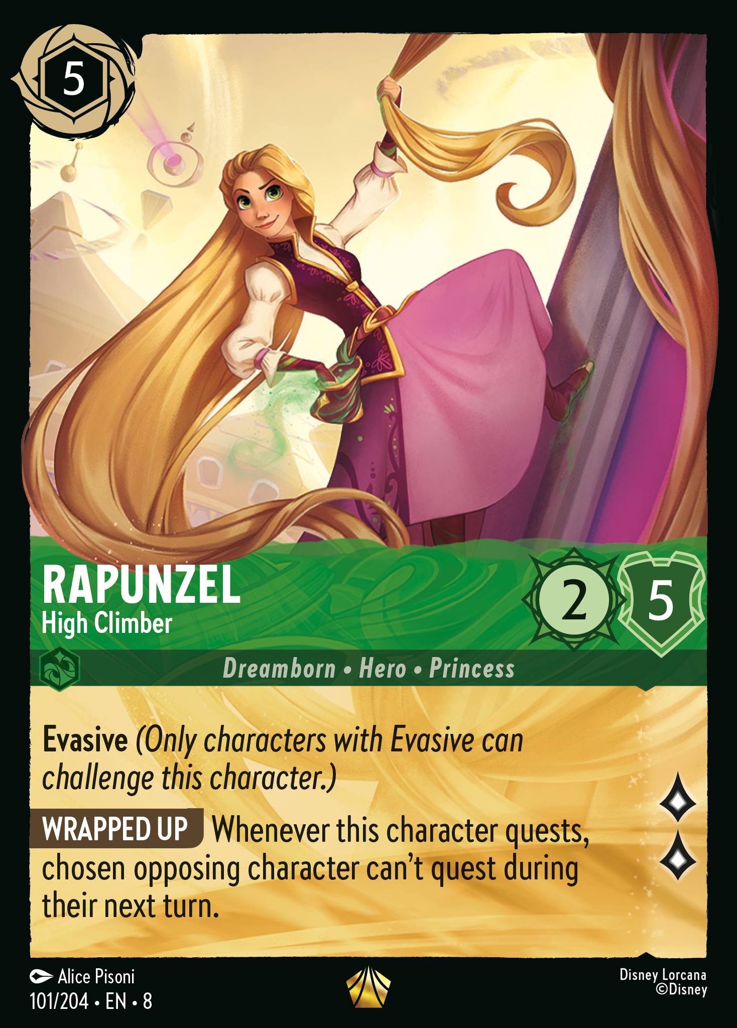 2025 Disney Lorcana Reign of Jafar Rapunzel - High Climber #101 trading card
