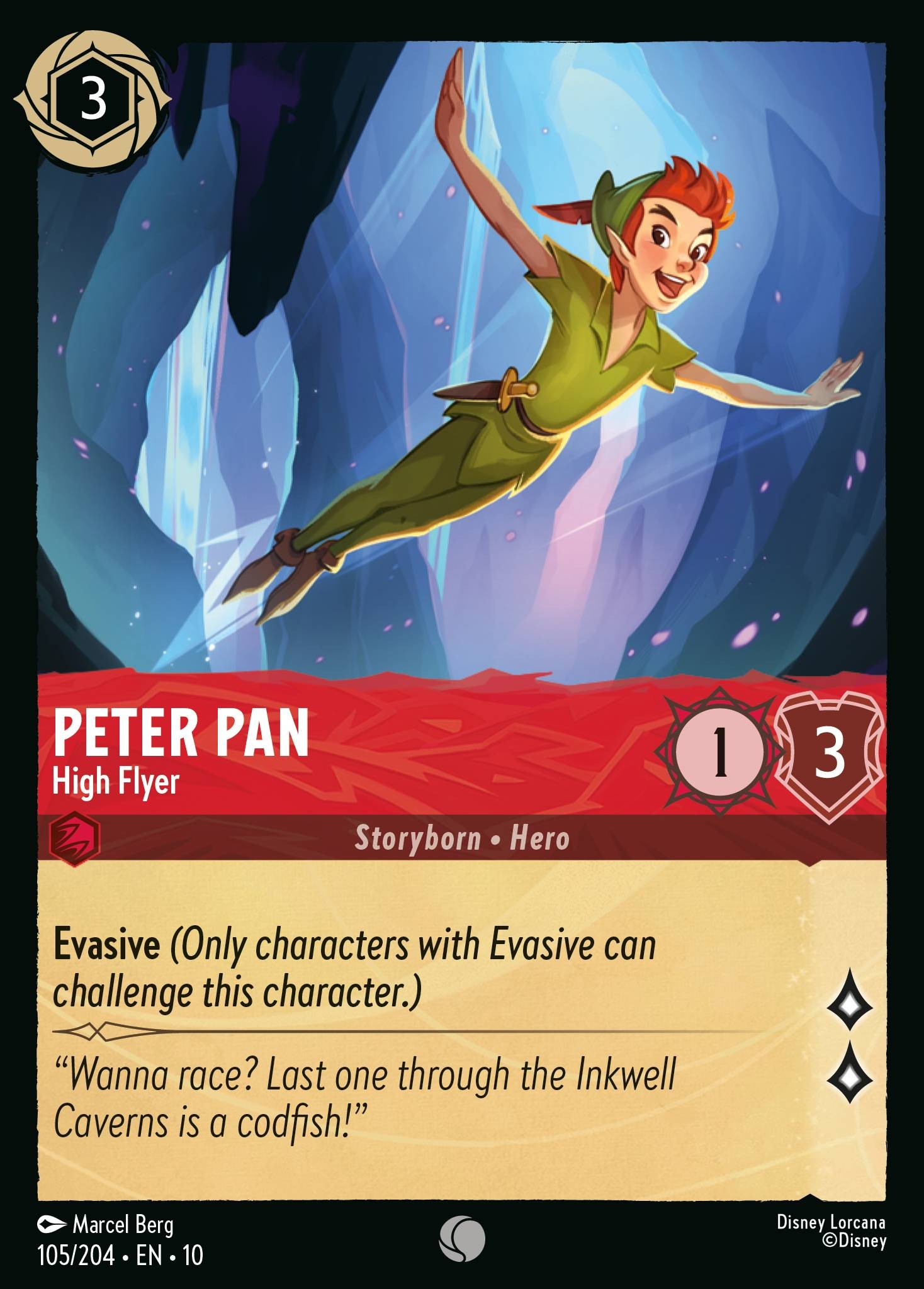 2025 Disney Lorcana Whispers in the Well Peter Pan - High Flyer #105 trading card