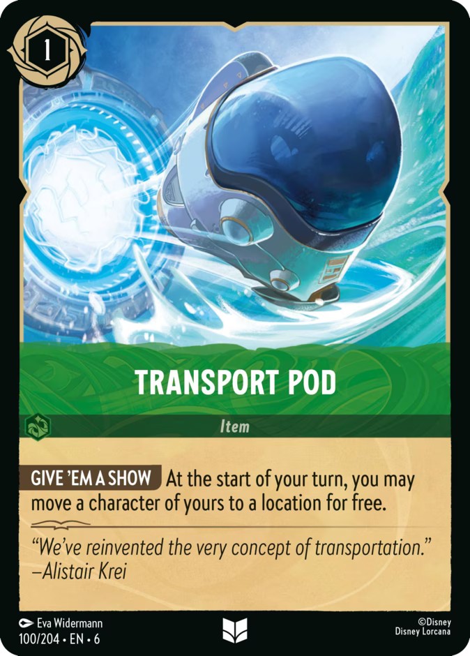 2024 Disney Lorcana Azurite Sea Transport Pod #100 trading card