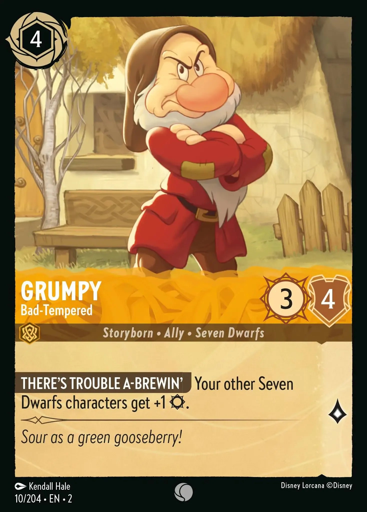2023 Disney Lorcana Rise of the Floodborn Grumpy - Bad-Tempered #10 trading card