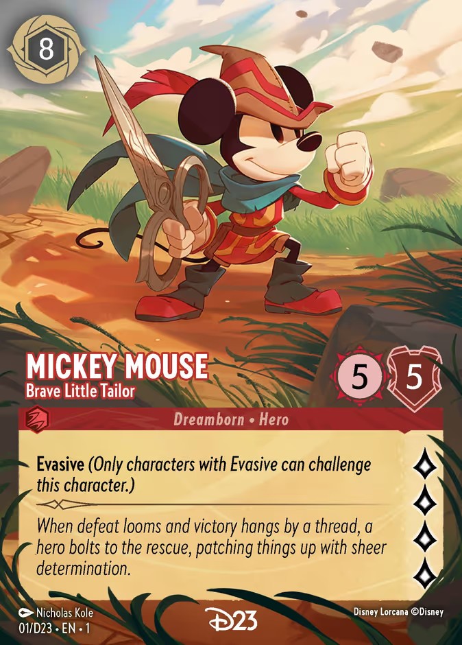 2024 Disney Lorcana D23 Collection Mickey Mouse - Brave Little Tailor #1 trading card