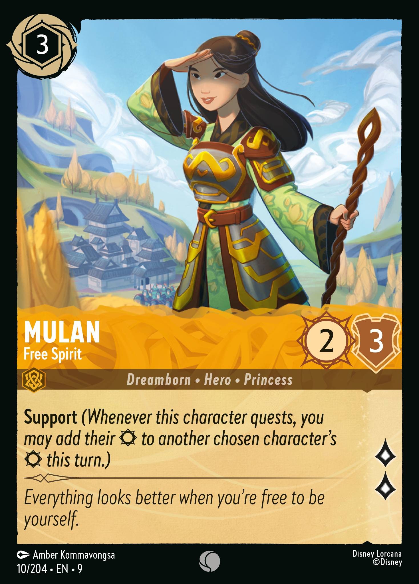 2025 Disney Lorcana Fabled Mulan - Free Spirit #10 trading card