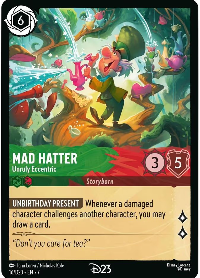 2024 Disney Lorcana D23 Collection Mad Hatter - Unruly Eccentric #16 trading card
