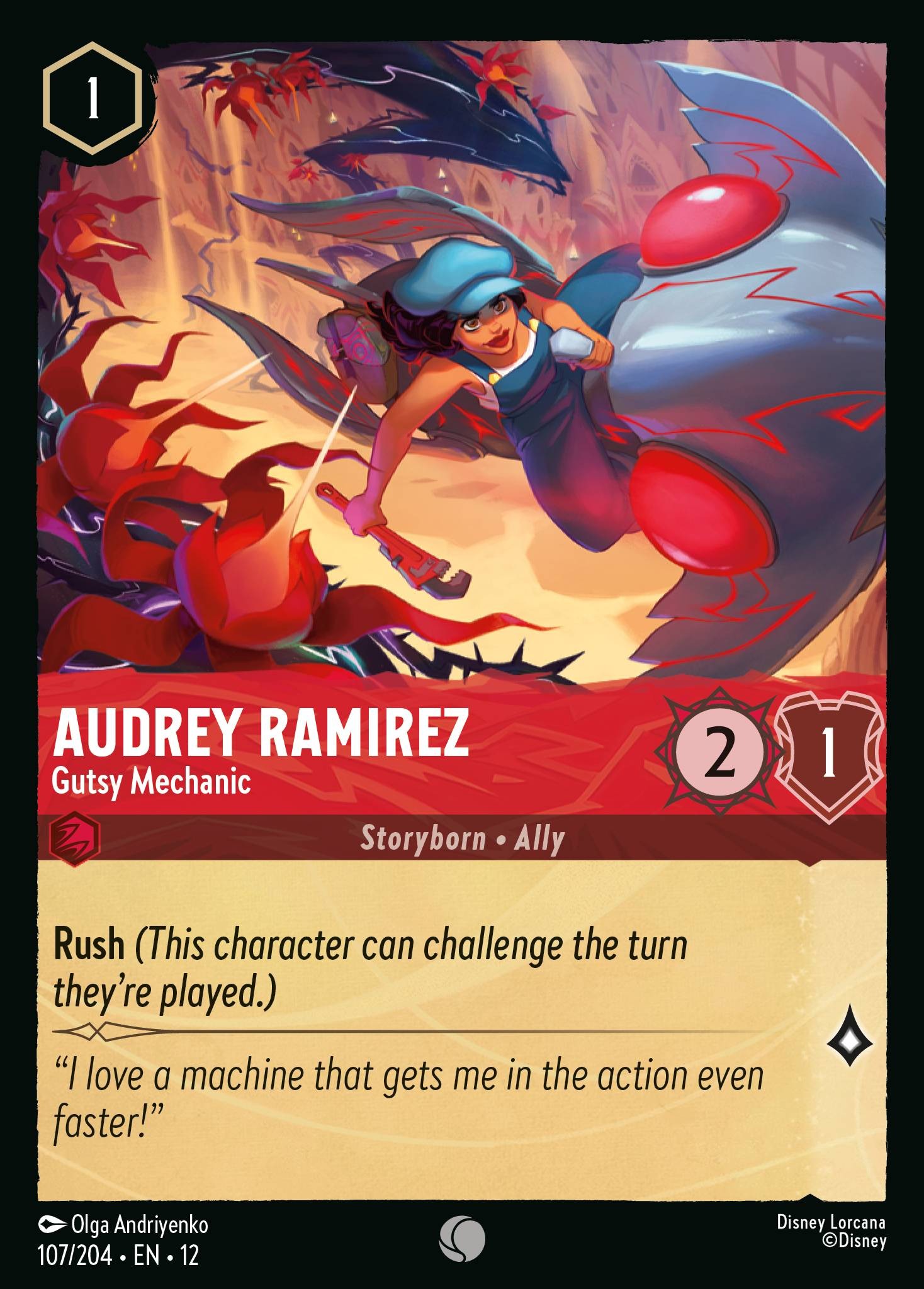 2026 Disney Lorcana Wilds Unknown Audrey Ramirez - Gutsy Mechanic #107 trading card