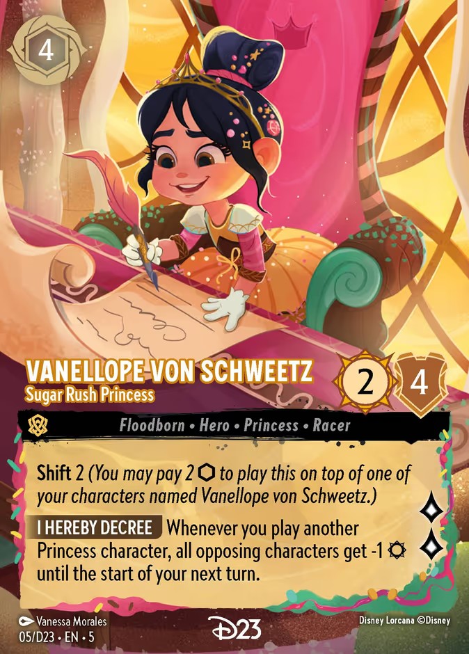 2024 Disney Lorcana D23 Collection Vanellope Von Schweetz - Sugar Rush Princess #5 trading card
