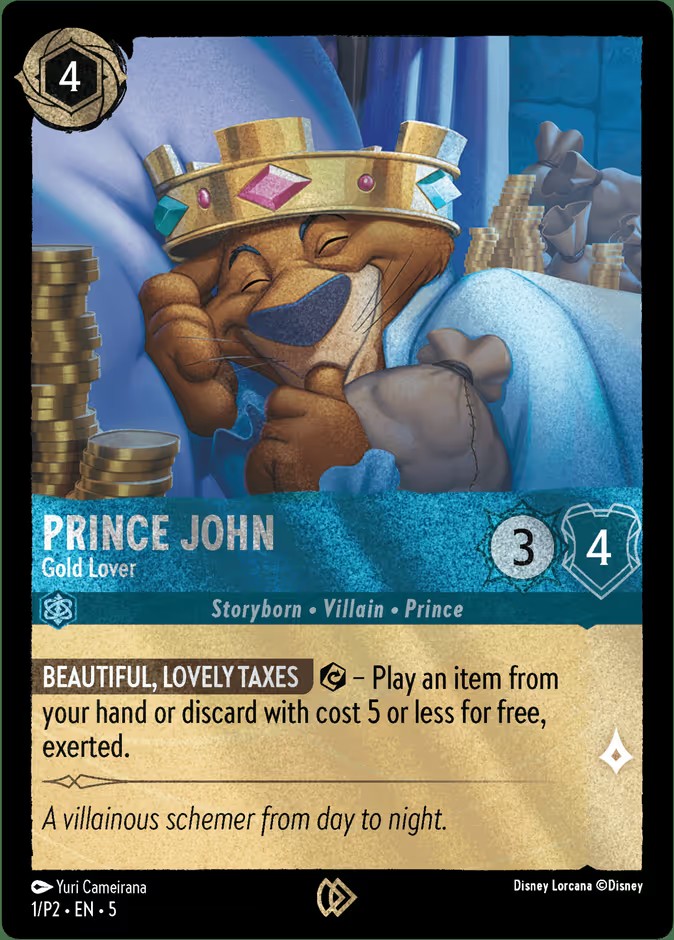 2024 Disney Lorcana Promo Set 2 Prince John - Gold Lover #1 trading card