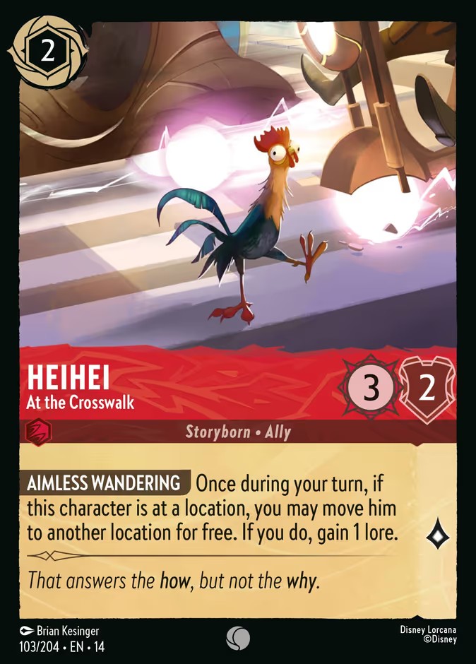 2026 Disney Lorcana Hyperia City Heihei - At the Crosswalk #103 trading card