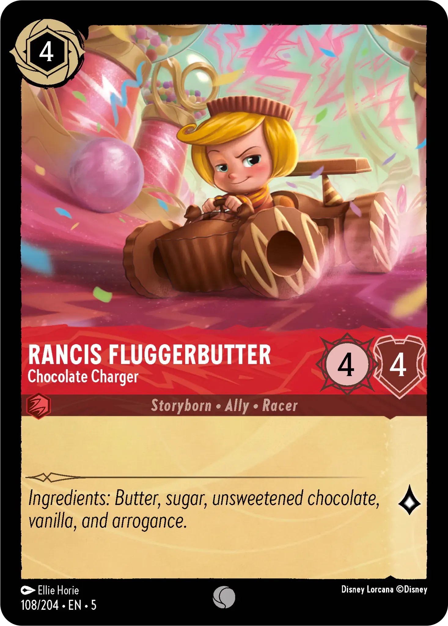 2024 Disney Lorcana Shimmering Skies Rancis Fluggerbutter - Chocolate Charger #108 trading card