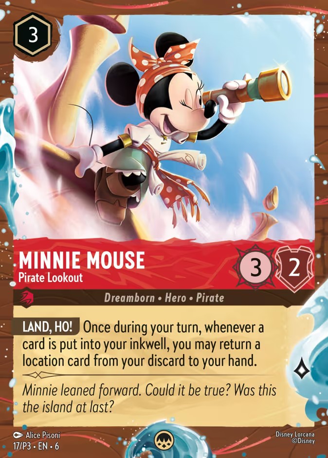 2025 Disney Lorcana Promo Set 3 Minnie Mouse - Pirate Lookout #17 trading card