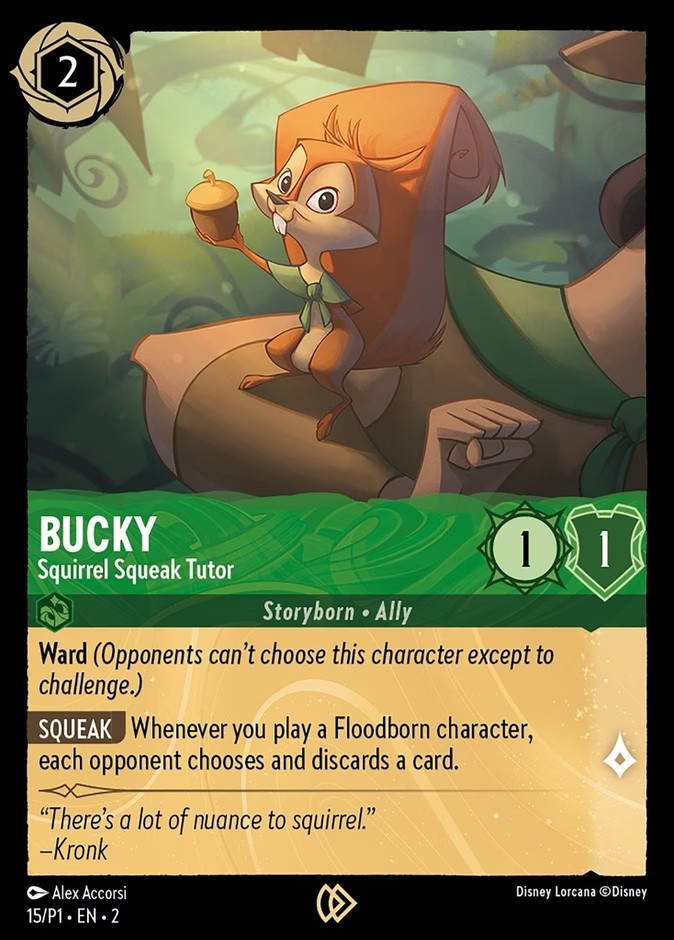 2023 Disney Lorcana Promo Set 1 Bucky - Squirrel Squeak Tutor #15 trading card