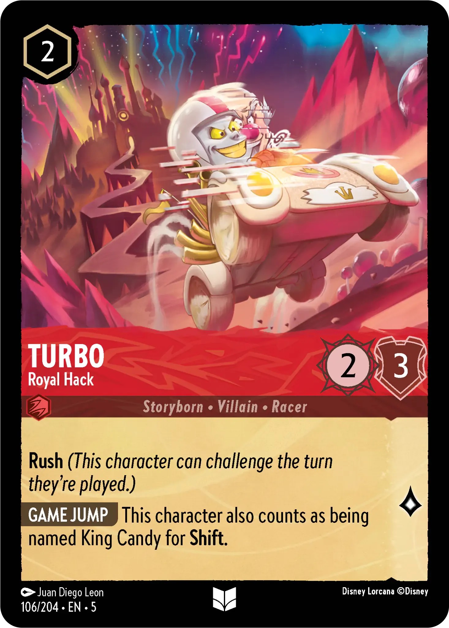 2024 Disney Lorcana Shimmering Skies Turbo - Royal Hack #106 trading card