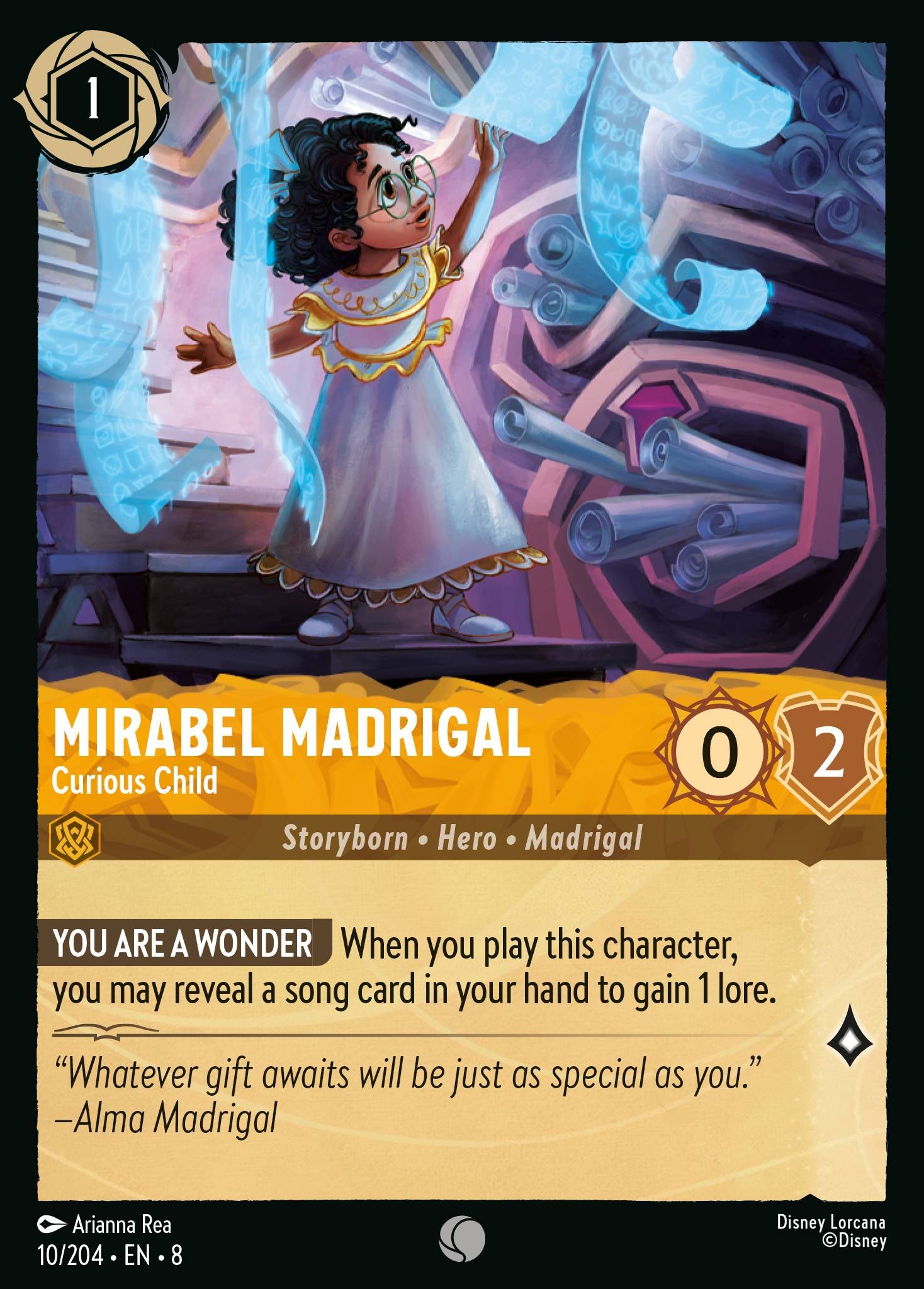 2025 Disney Lorcana Reign of Jafar Mirabel Madrigal - Curious Child #10 trading card