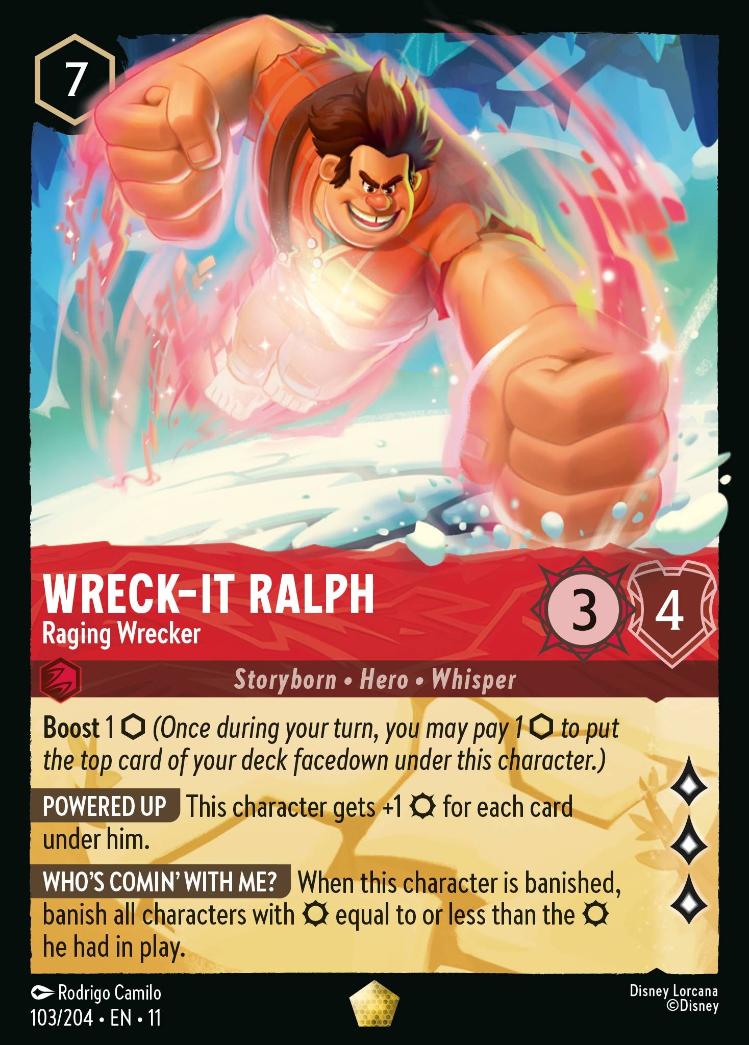 2026 Disney Lorcana Winterspell Wreck-it Ralph - Raging Wrecker #103 trading card