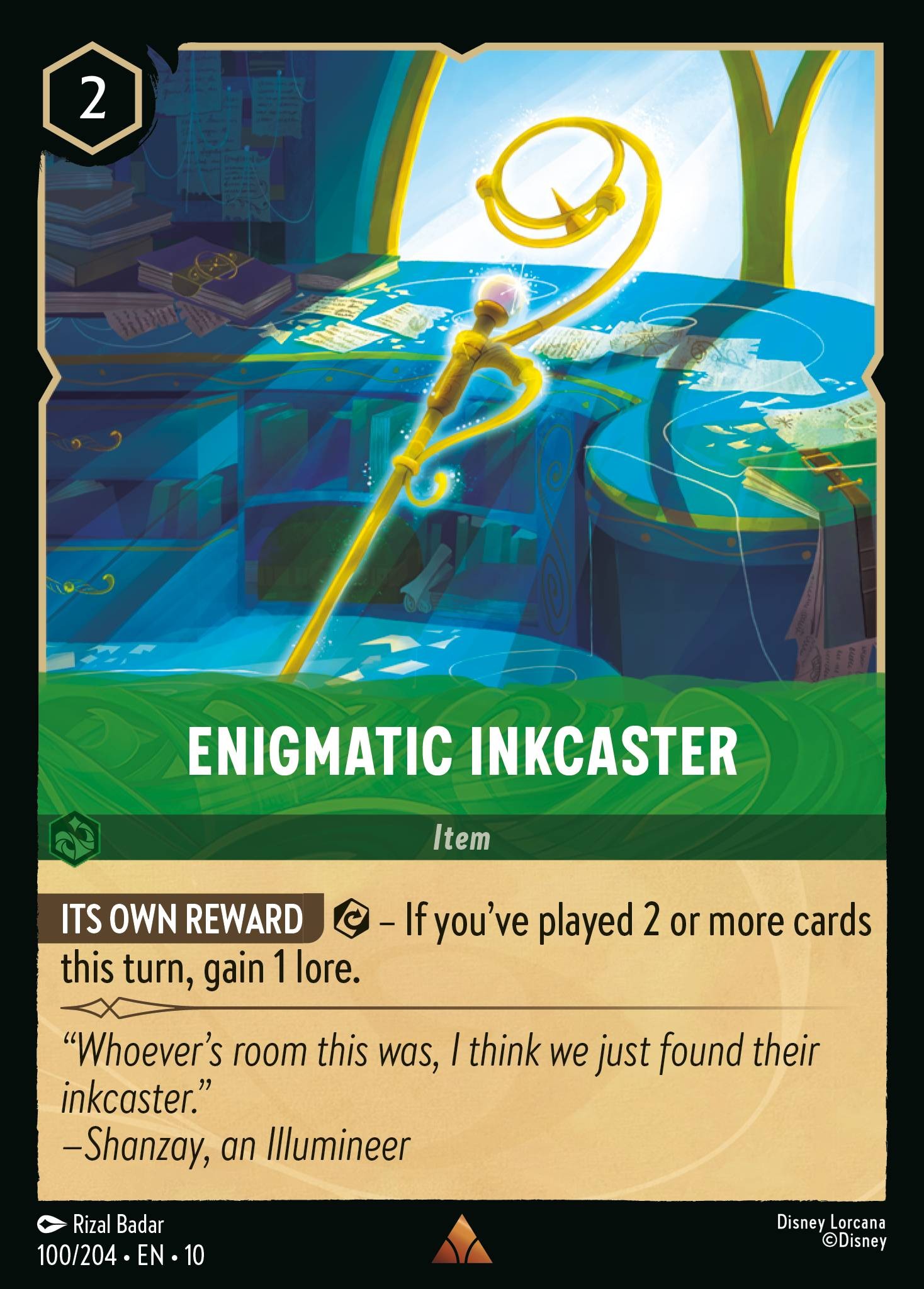 2025 Disney Lorcana Whispers in the Well Enigmatic Inkcaster #100 trading card