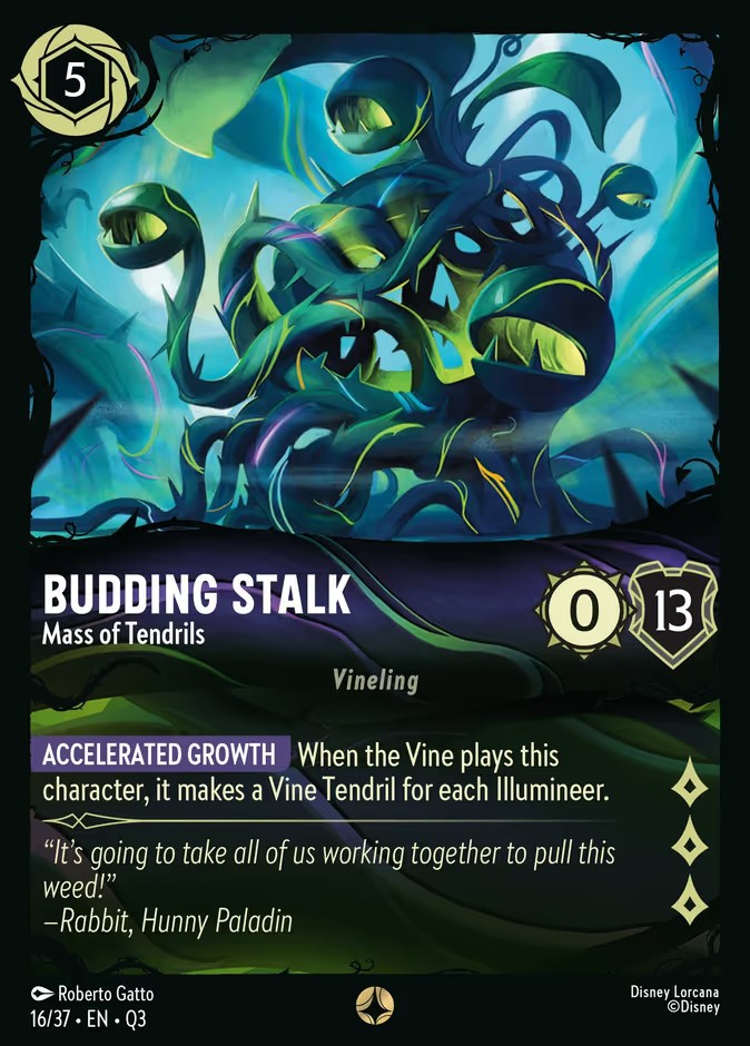 2026 Disney Lorcana Hunny Rescue β Illumineer's Quest Budding Stalk - Mass of Tendrils #16 trading card
