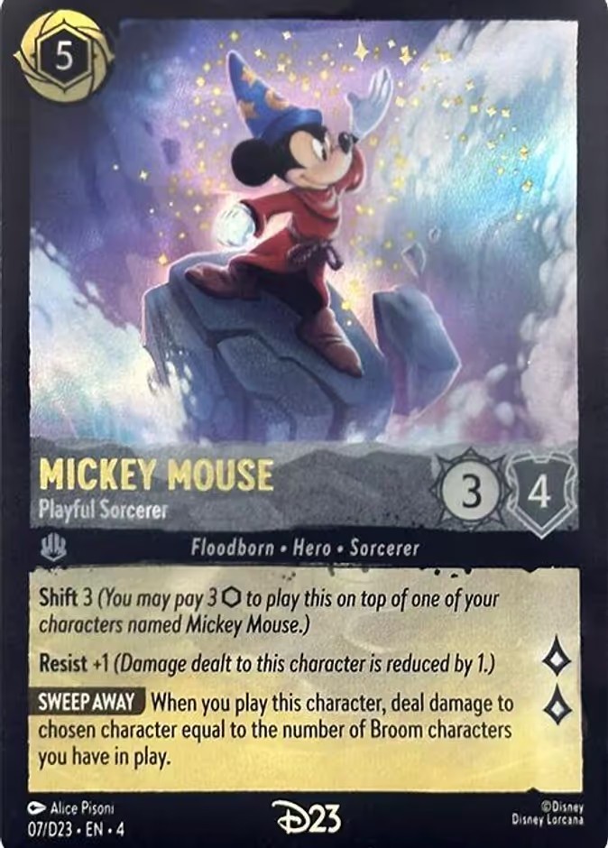 2024 Disney Lorcana D23 Collection Mickey Mouse - Playful Sorcerer #7 trading card