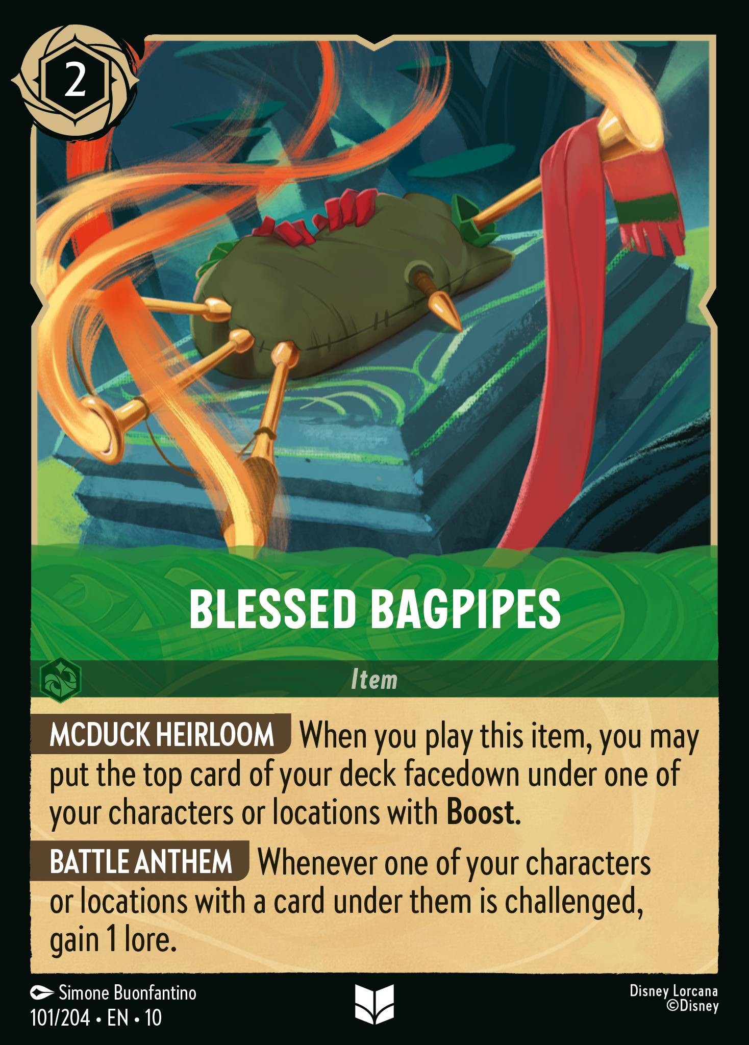 2025 Disney Lorcana Whispers in the Well Blessed Bagpipes #101 trading card