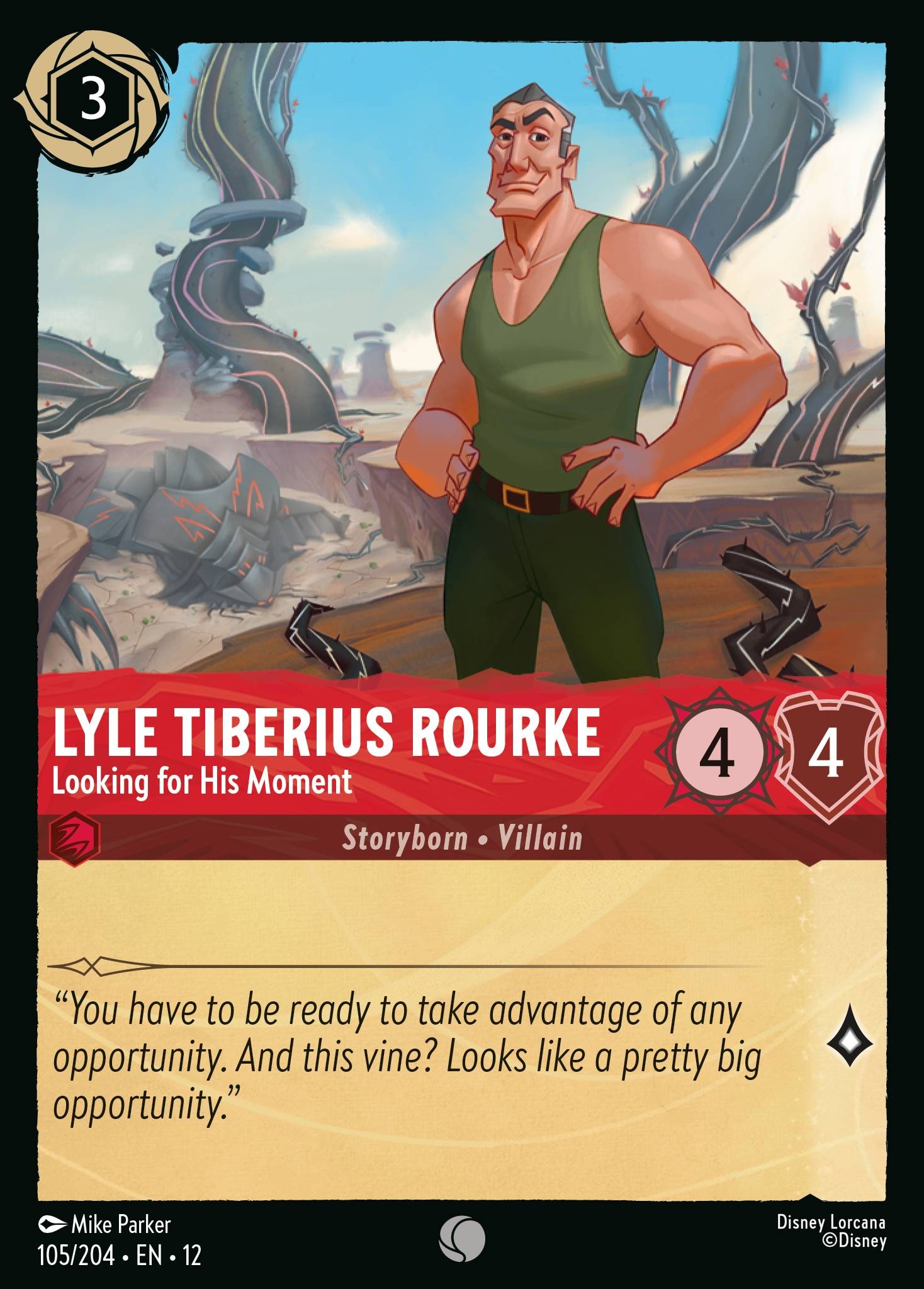 2026 Disney Lorcana Wilds Unknown Lyle Tiberius Rourke - Looking for His Moment #105 trading card