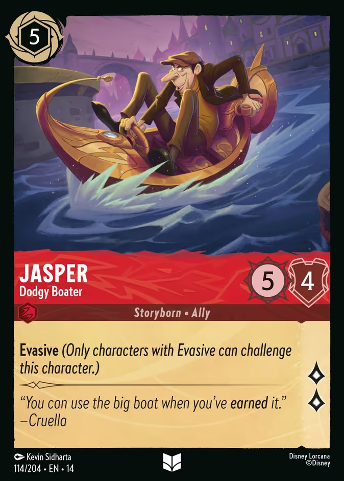 2026 Disney Lorcana Hyperia City Jasper - Dodgy Boater #114 trading card