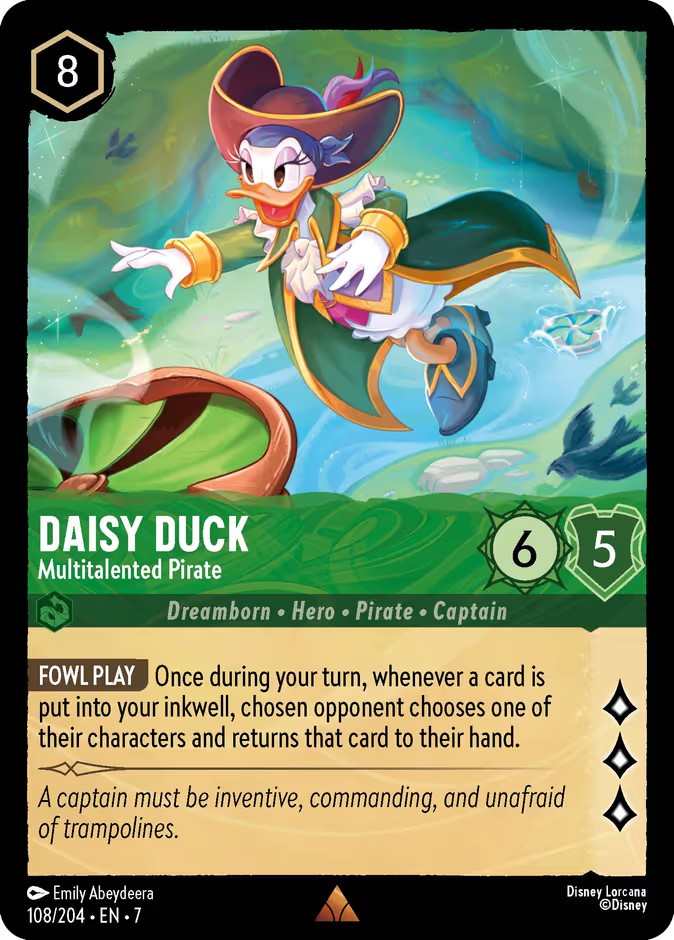 2025 Disney Lorcana Archazia's Island Daisy Duck - Multitalented Pirate #108 trading card