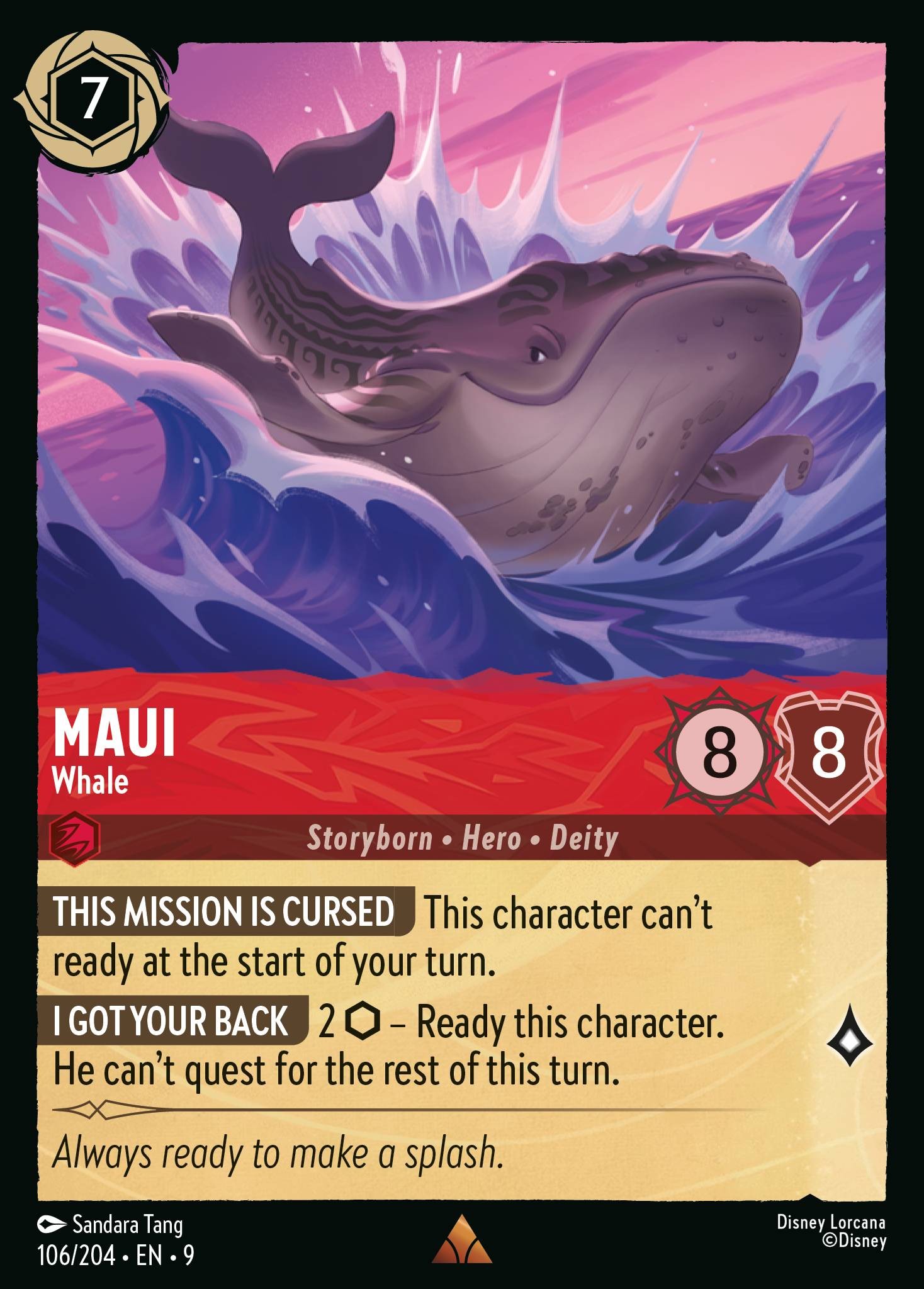 2025 Disney Lorcana Fabled Maui - Whale #106 trading card