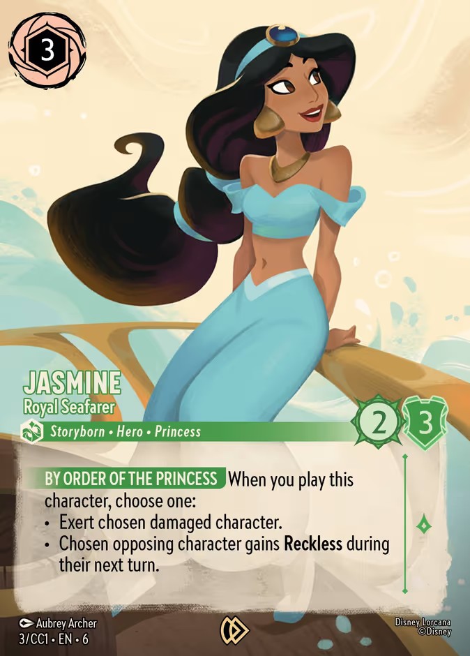 2026 Disney Lorcana Curator's Collection: Heroines Edition Jasmine - Royal Seafarer #3 trading card