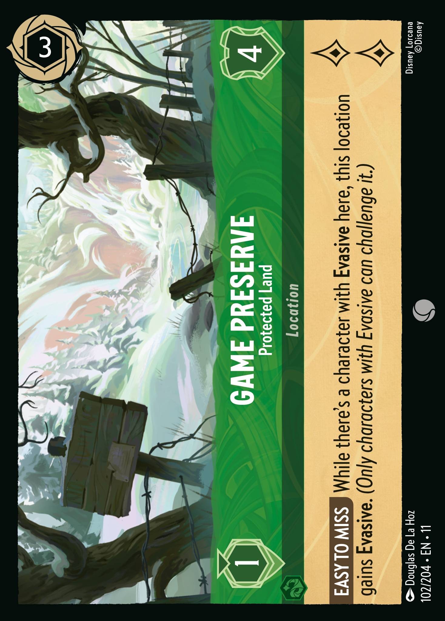 2026 Disney Lorcana Winterspell Game Preserve - Protected Land #102 trading card