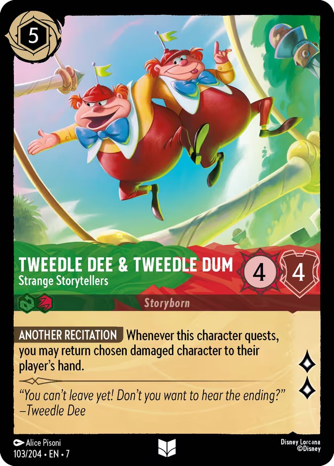 2025 Disney Lorcana Archazia's Island Tweedledee & Tweedledum - Strange Storytellers #103 trading card