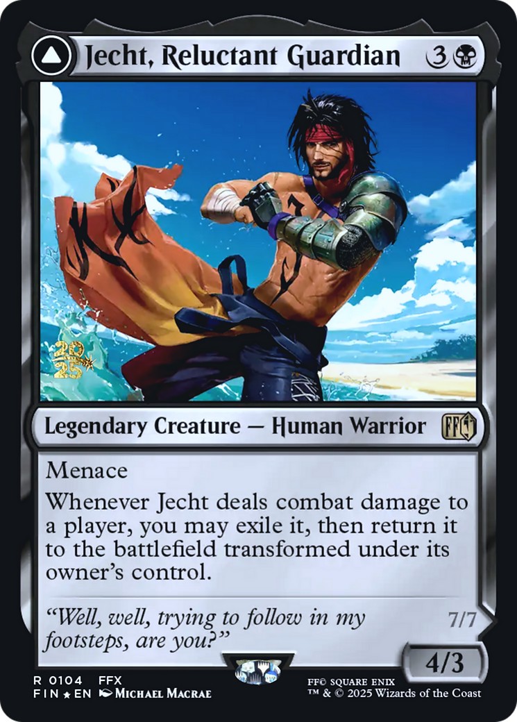 2025 Magic: The Gathering Final Fantasy Promos Jecht, Reluctant Guardian // Braska's Final Aeon #104s trading card