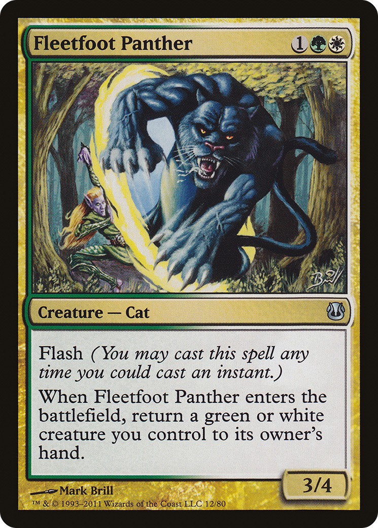 2011 Magic: The Gathering Duel Decks: Ajani vs. Nicol Bolas Fleetfoot Panther #12 trading card