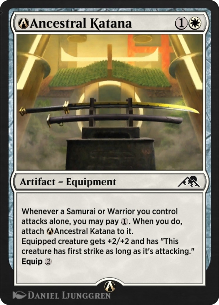 2023 Magic: The Gathering Kamigawa: Neon Dynasty A-Ancestral Katana #A-1 trading card