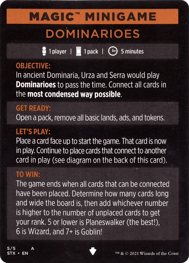 2021 Magic: The Gathering Strixhaven: School of Mages Minigames Dominarioes // Dominarioes (cont'd) #5 trading card