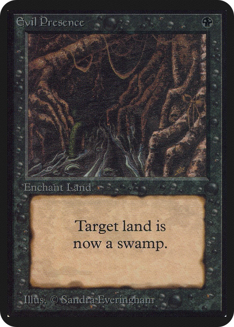 1993 Magic: The Gathering Alpha Evil Presence #107 trading card