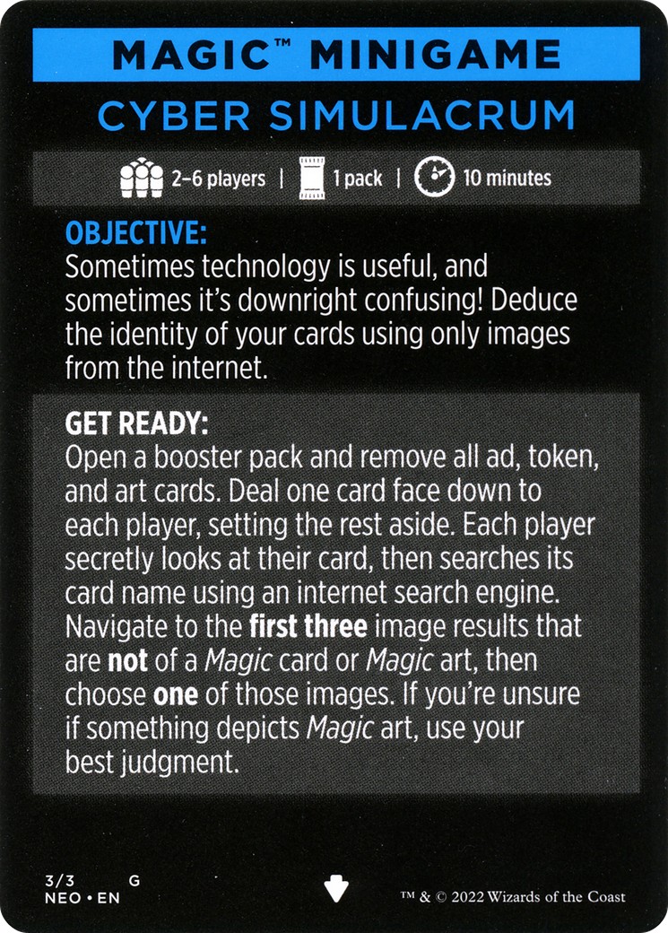 2022 Magic: The Gathering Kamigawa: Neon Dynasty Minigames 2022 Magic: The Gathering Kamigawa: Neon Dynasty Minigames #3 trad