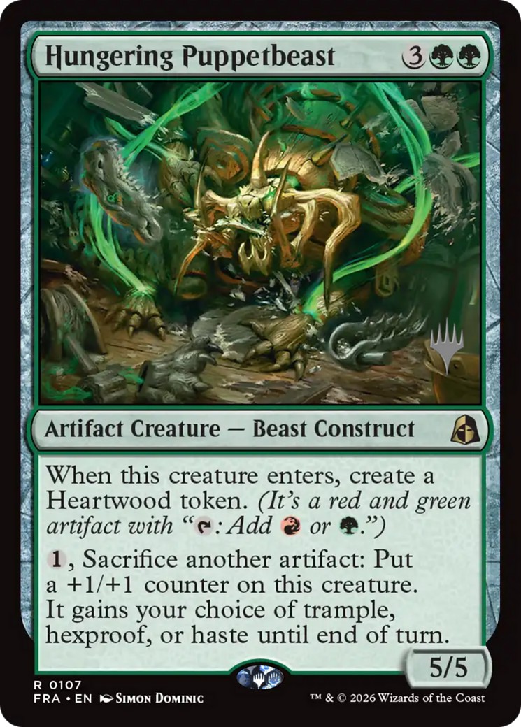 2026 Magic: The Gathering Reality Fracture Promos Hungering Puppetbeast #107p trading card