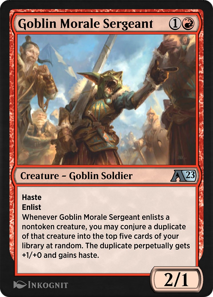 2022 Magic: The Gathering Alchemy: Dominaria Goblin Morale Sergeant #14 trading card