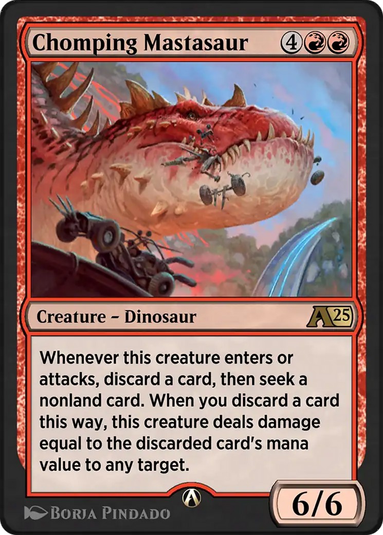 2025 Magic: The Gathering Alchemy: Aetherdrift Chomping Mastasaur #12 trading card