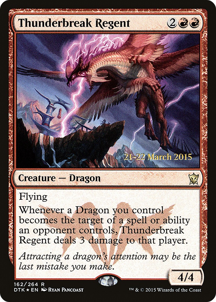 2015 Magic: The Gathering Dragons of Tarkir Promos Thunderbreak Regent #162s trading card