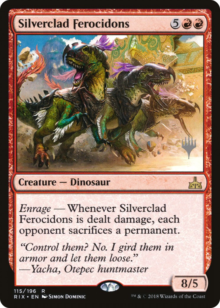 2018 Magic: The Gathering Rivals of Ixalan Promos Silverclad Ferocidons #115p trading card