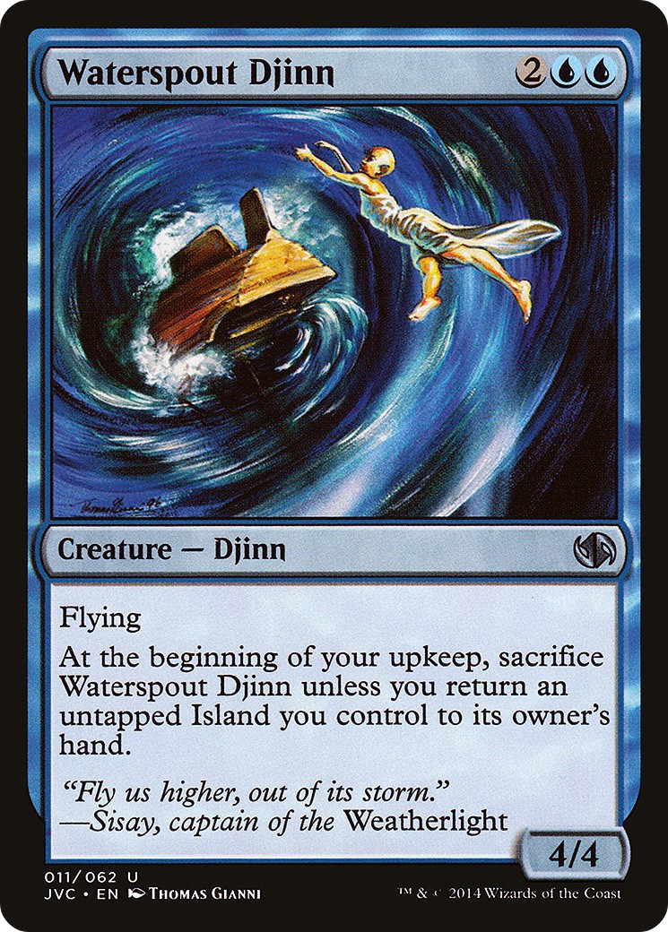 2014 Magic: The Gathering Duel Decks Anthology: Jace vs. Chandra Waterspout Djinn #11 trading card
