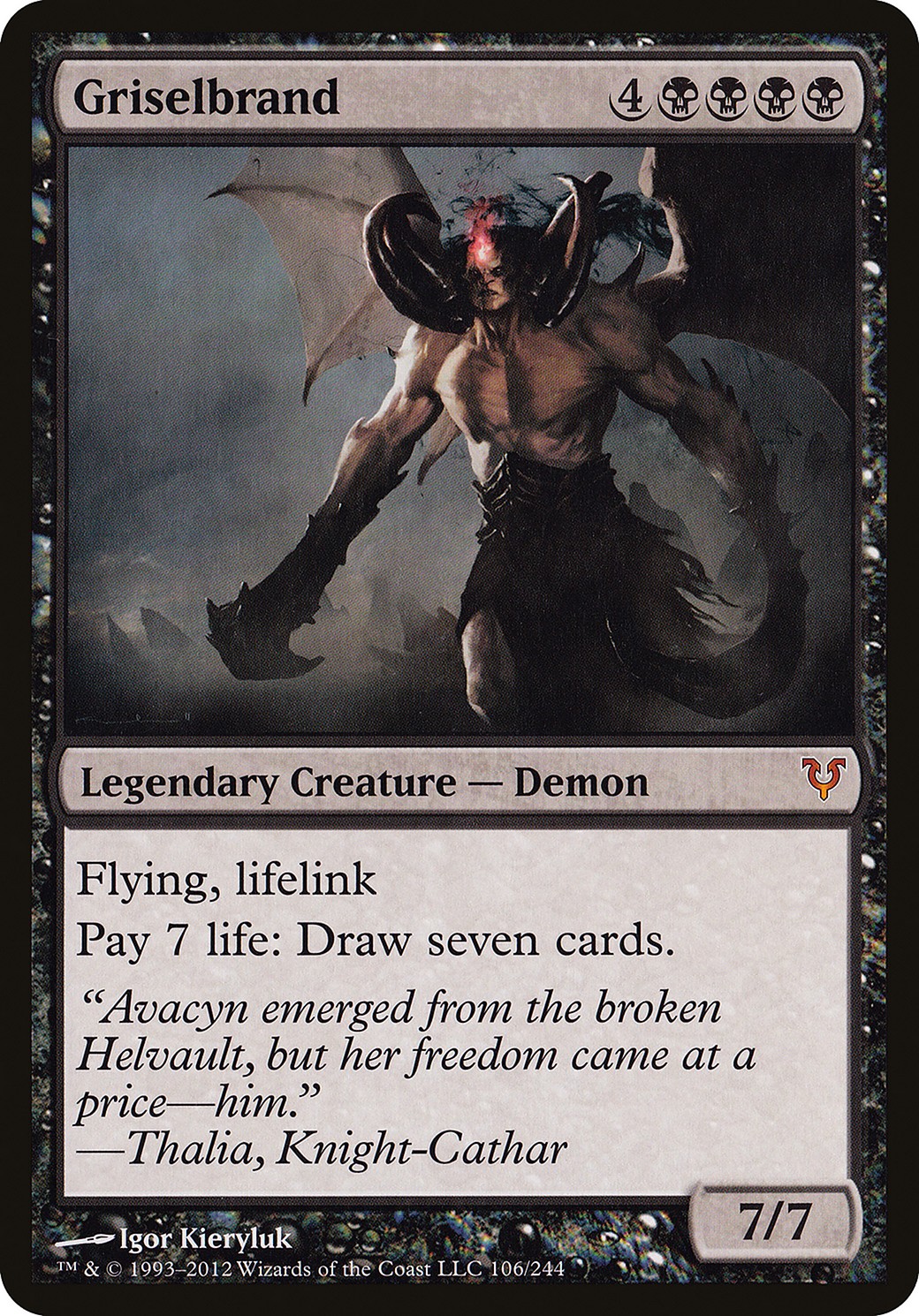 2012 Magic: The Gathering Open the Helvault Griselbrand #106 trading card