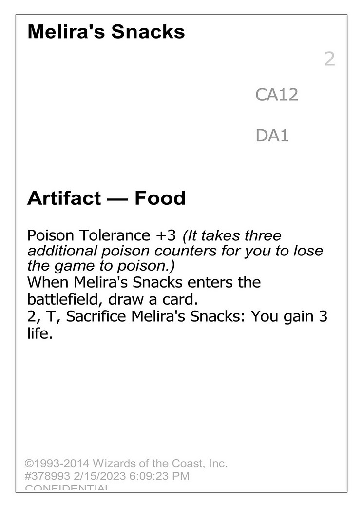 2023 Magic: The Gathering Unknown Event Melira's Snacks #CA12 trading card