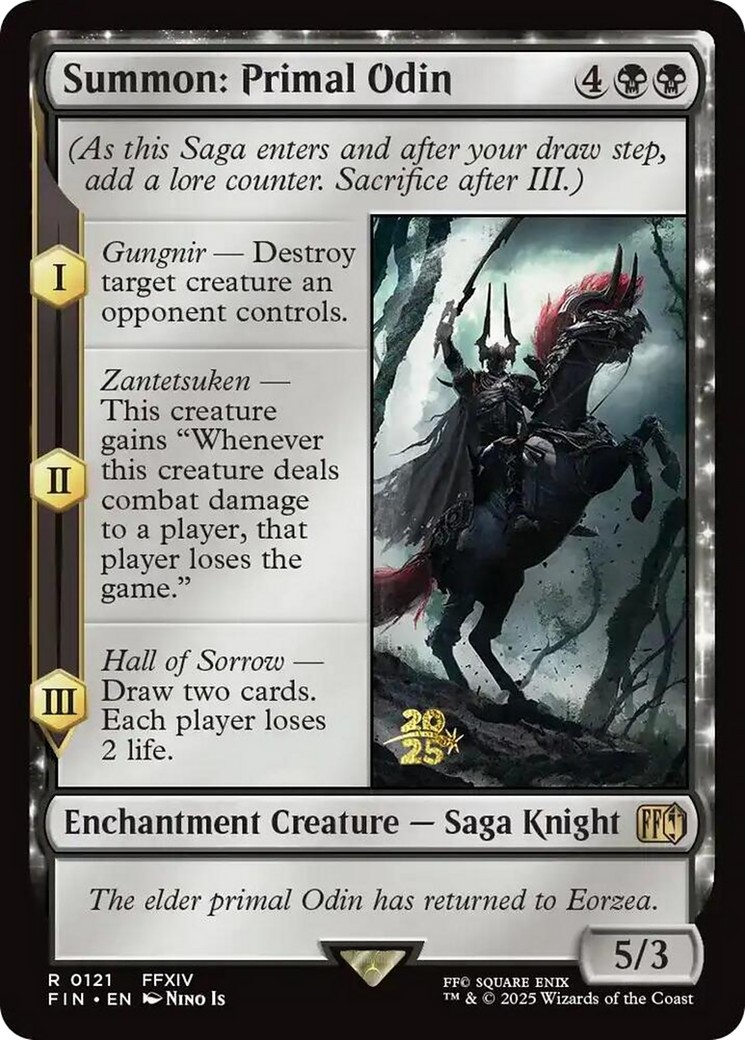 2025 Magic: The Gathering Final Fantasy Promos Summon: Primal Odin #121s trading card