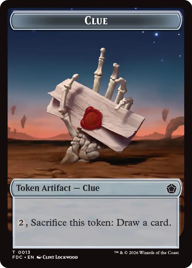 2026 Magic: The Gathering Foundations Commander Tokens Clue #13 trading card