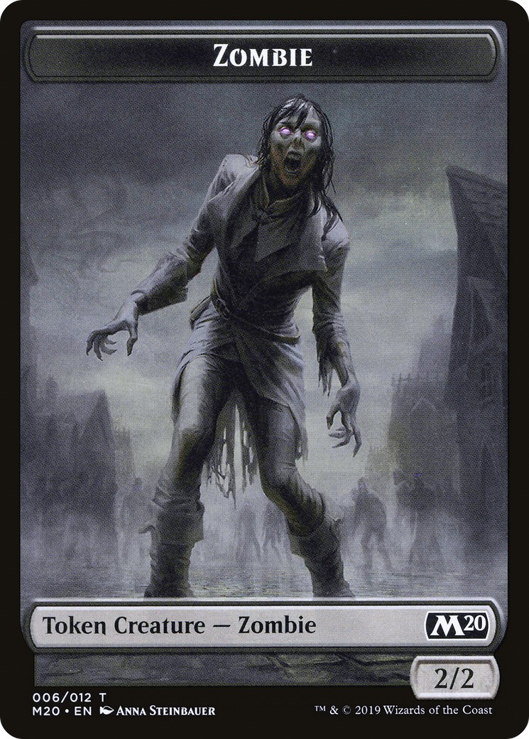 2019 Magic: The Gathering Core Set 2020 Tokens Zombie #6 trading card