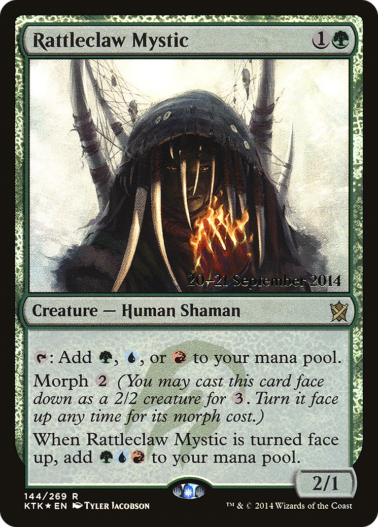 2014 Magic: The Gathering Khans of Tarkir Promos Rattleclaw Mystic #144s trading card