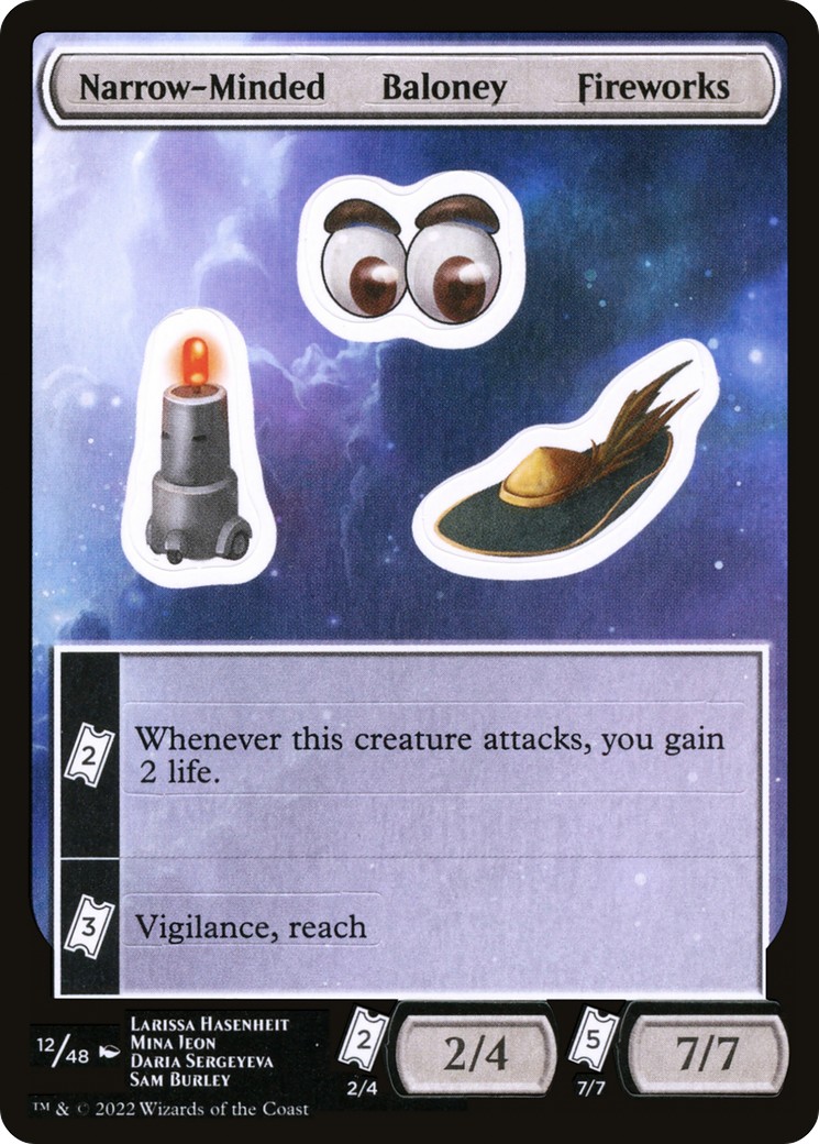 2022 Magic: The Gathering Unfinity Sticker Sheets Narrow-Minded Baloney Fireworks #12 trading card