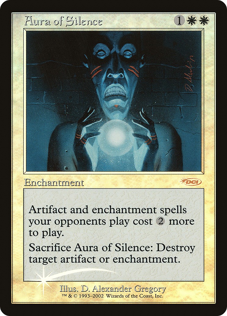 2002 Magic: The Gathering Friday Night Magic Aura of Silence #8 trading card